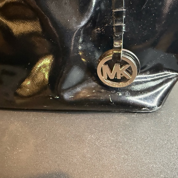 Michael Kors Black Patent Tote with Silver Accents - Picture 5 of 5